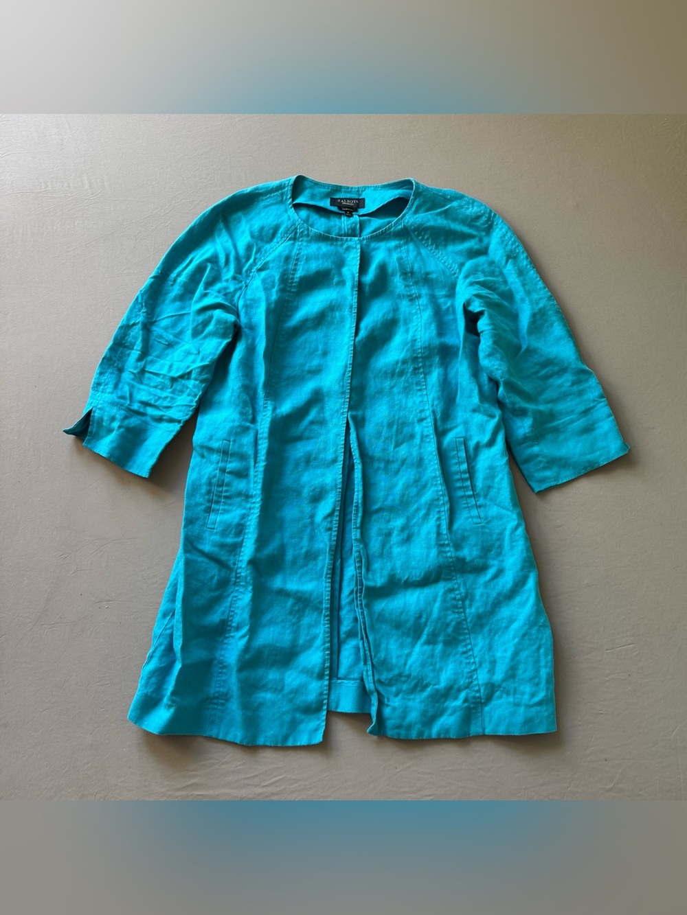 Vintage Talbots linen open-front duster jacket